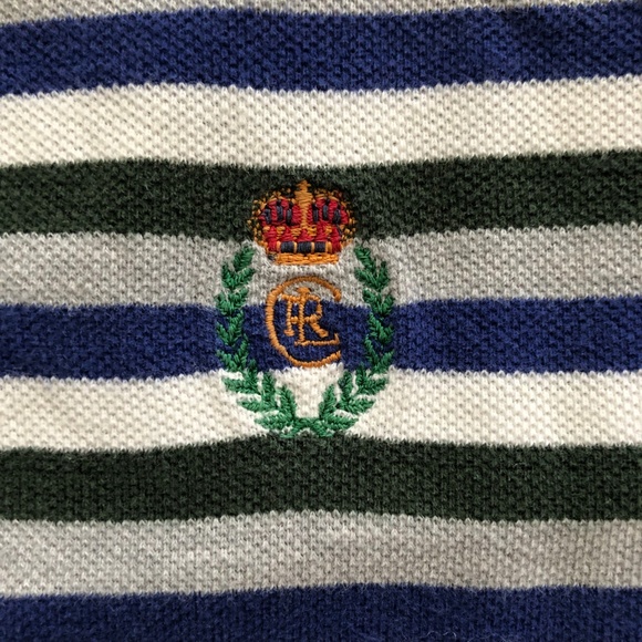 Chaps Ralph Lauren Polo Shirt Striped Short Sleeve - Picture 4 of 5